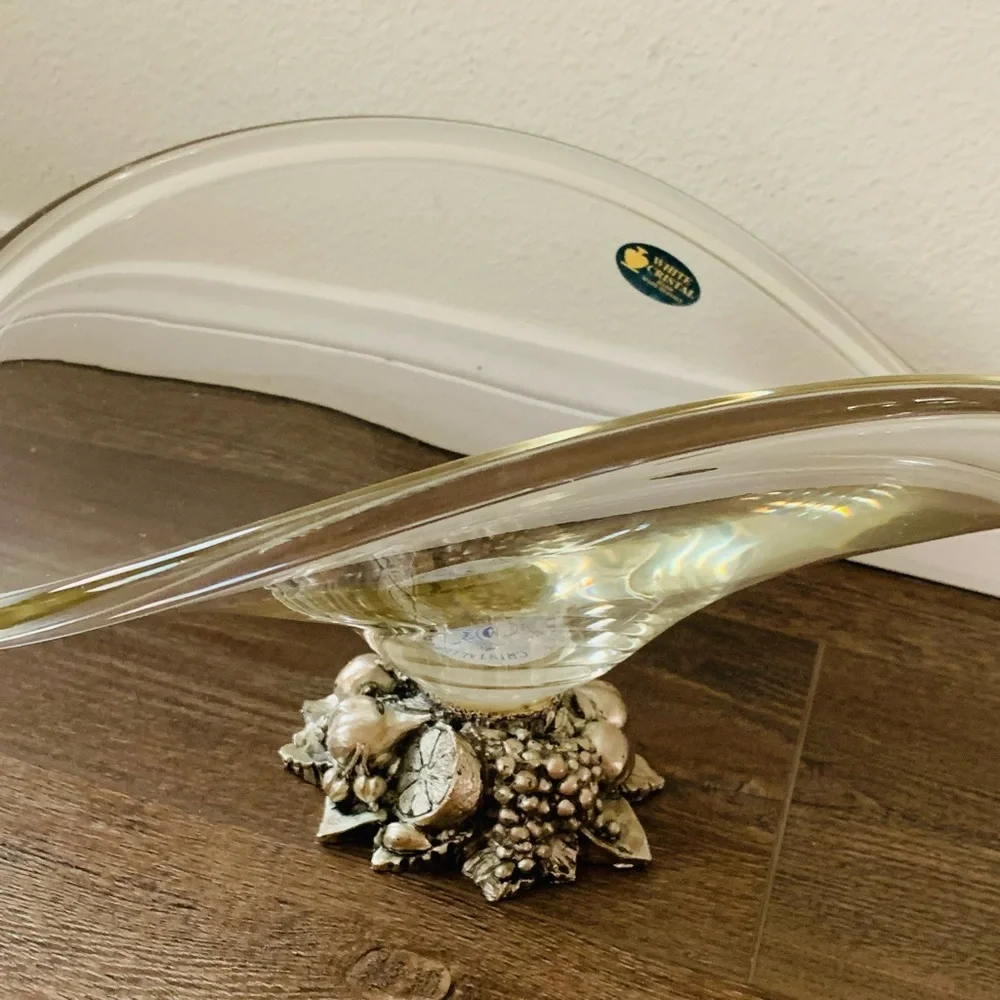 White cristal hand made vase in Italy
